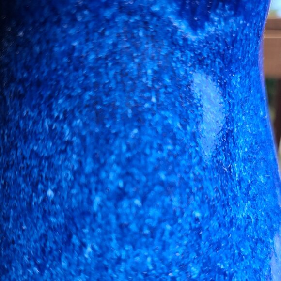 Vintage 2003 Pigeon River Pottery Handmade Blue Marble Glazed 7 Inch Pitcher - Picture 4 of 16